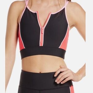 SOULCYCLE🖤Zip Front Scuba Longline Sports Bra Size Small